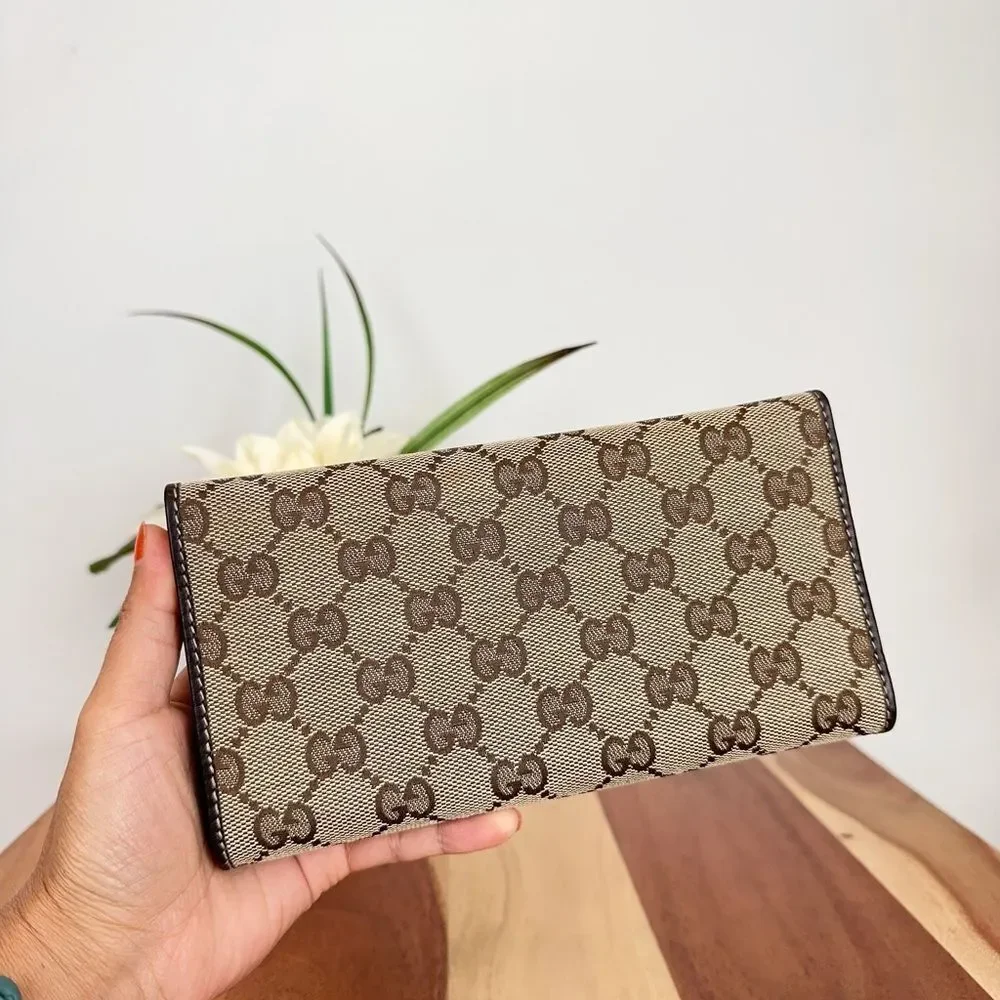 Pre-Owned Gucci  Britt GG Canvas Continental Wallet‎